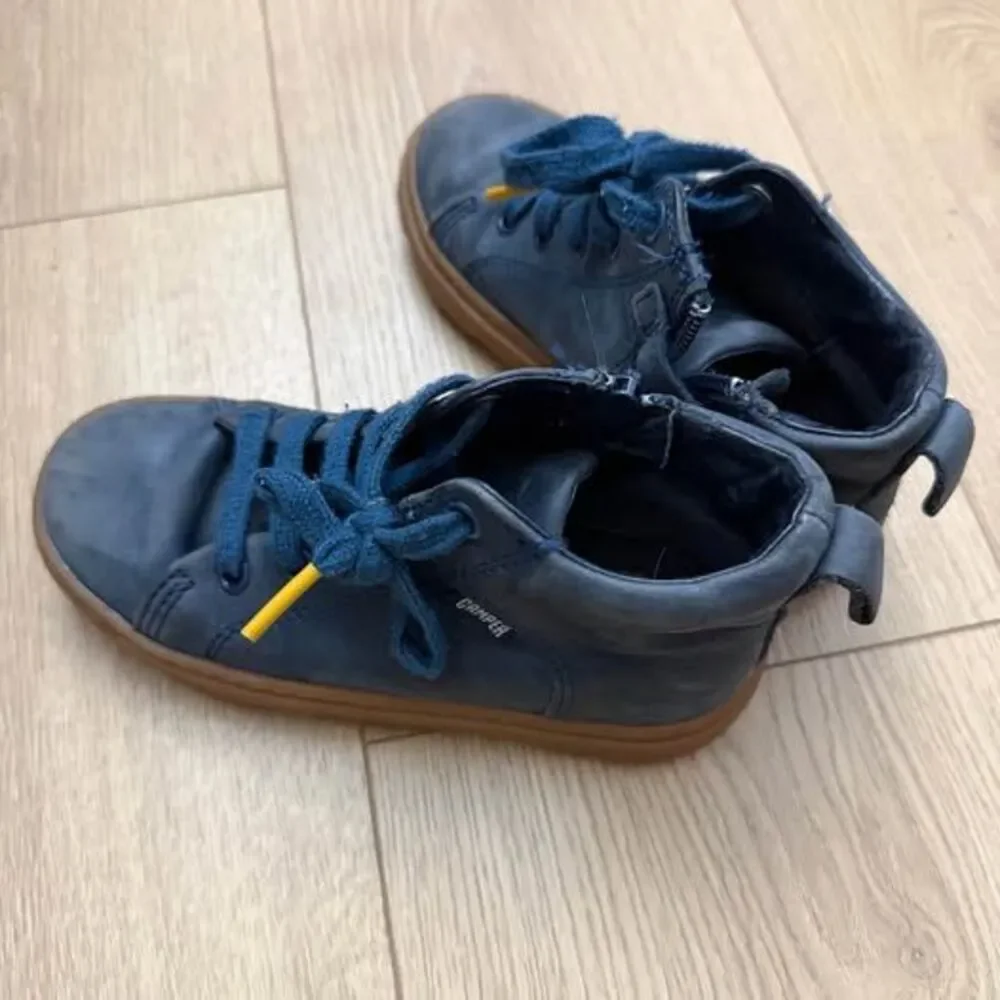 Camper navy blue leather shoes 11c toddler boys